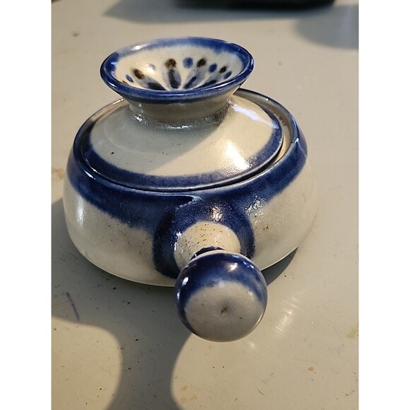 Ken Edwards Pottery Guadalajara Blue Lidded Pot – Signed Mexican Folk Art - Picture 5 of 15